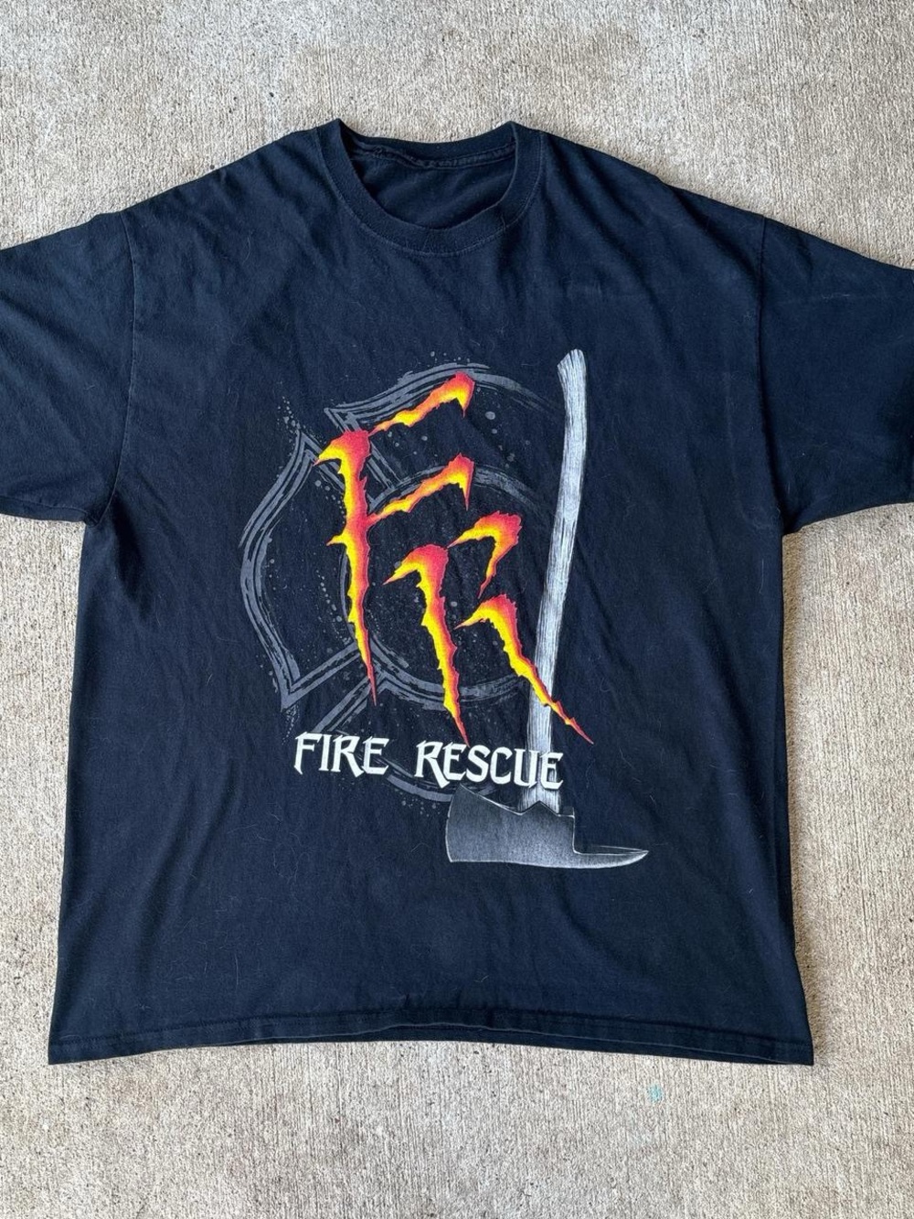 Vintage Y2K Firefighter Graphic Shirt
Grunge Retro Tee